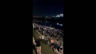 Vanderbilt Fans Throw Goalpost into River After Victory Against Alabama [upl. by Annovaj]