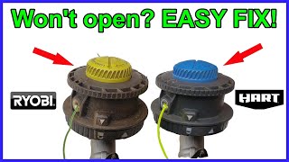 How to fix Ryobi or Hart weedeater head that WONT OPEN [upl. by Eladnyl]