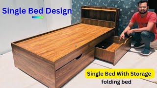 Single Bed  Folding Single Bed With Storage [upl. by Low]