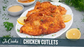 Golden Crunch Perfect Chicken Cutlets in 25 Minutes  JoCookscom [upl. by Ahsaeym]