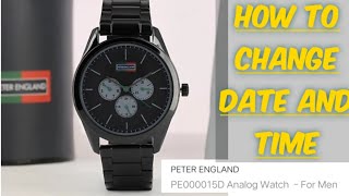 how to change date and time of Peter England watch [upl. by Demmy]