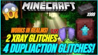 MINECRAFT ALL OP GLITCHES IN 121 BEDROCK DUPLICATION AND XRAY GLITCHES WORKING [upl. by Loni]