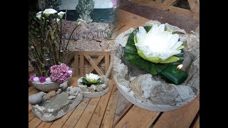 DIYBETON Tolle Beton DEKO Schale  SchwimmDEKO mit Seerose UPCYCLING [upl. by Kcerb]