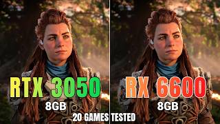 Nvidia RTX 3050 8GB vs AMD RX 6600 in 2024  20 Games Test  Which one you should buy [upl. by Ailel]