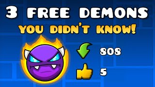 3 EASIEST DEMONS YOU DIDNT KNOW OF  Geometry Dash [upl. by Nnylahs]