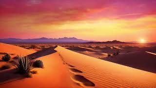 Desert Sunset Animation Relaxing 4k Screensaver With Ambient Music [upl. by Emse]