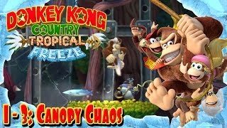 Donkey Kong Country Tropical Freeze  Part 3  quotCanopy Chaosquot 13 100 Walkthrough [upl. by Eelibuj]