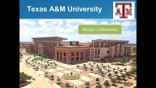 Texas AampM University  Postgraduate Admission Process [upl. by Nosae39]