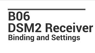 B06 DSM2 Receiver Binding and Settings [upl. by Legnaros202]