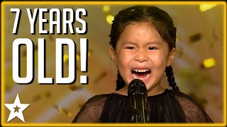 ADORABLE 7 Year Old Violinist Wins the GOLDEN BUZZER  Kids Got Talent [upl. by Ahselrac]