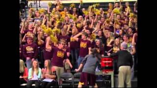 Webster student section Sings God Bless America at the State A Tournament  SDPB Sports [upl. by Enerehs]