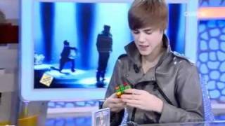 Justin Bieber Solves Rubiks Cube [upl. by Mistrot268]