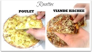 Recette Pizza maison au poulet et viande hachée jycookmakeup [upl. by Hyozo]