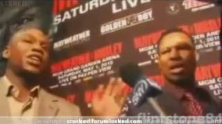 Floyd Mayweather and Shane Mosley Argue at Press Conference [upl. by Ynwat]