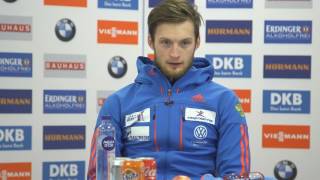 Babikov Tsvetkov and Martin Fourcade talk to press after after Östersund Mens Pursuit [upl. by Conny195]