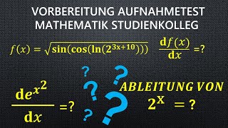 Aufnahmeprüfung Mathematik Studienkolleg  Chain Rule [upl. by Cacka935]