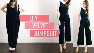 DIY velvet jumpsuit  perfect holiday wedding or party outfit [upl. by Bartel775]