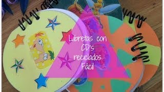 Libretitas de Notas con CDS RecicladosDIYFácil [upl. by Juieta347]