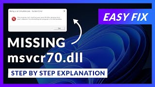 msvcr70dll Error Windows 11  2x FIX  2023 [upl. by Finer81]