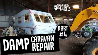 Repairing A Damp Caravan Part 4 – Removing more cupboards a wall and and investigating the floor [upl. by Etam]