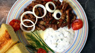 Schnelle Gyrospfanne mit Hausgemachtem Tzatziki [upl. by Ynogoham430]