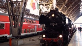 Leipzig Führerstandsmitfahrt mit Dampflok 52 81548 Vereinslok [upl. by Isadora971]