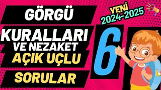 6 Sınıf Görgü Kuralları ve Nezaket Dersi 1 Dönem 1 Yazılı Açık Uçlu Soruları ve Cevapları 2025 [upl. by Heather232]