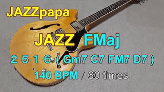 JAZZ Backing Track in FMaj 2516Gm7 C7 FM7 D7  140 BPM  60 times [upl. by Ameer542]