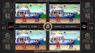 Super Street Fighter II Sega Geneis vs SNES  Hack vs Hack Side by Side Comparison [upl. by Annalee695]