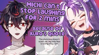 Michi can’t stop laughing for 2 mins because of Kuro’s quote on Vshojo site [upl. by Eibber]