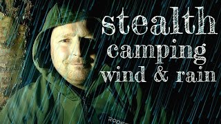 Stealth camping  tarp amp bivvi camping in wind amp rain [upl. by Mozes]