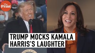 Is there something wrong with her Donald Trump mocks Kamala Harriss laugh [upl. by Mirabelle739]