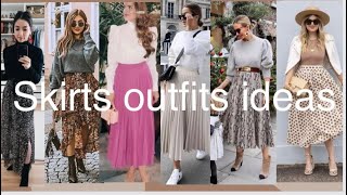 How to wear a skirt  skirts outfits ideas  2024 how to look good in midi skirts [upl. by Arotak931]