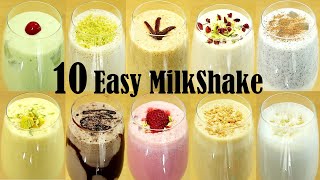 10 Easy Milkshake Recipe – How to Make Milkshake at Home [upl. by Yeltnarb]