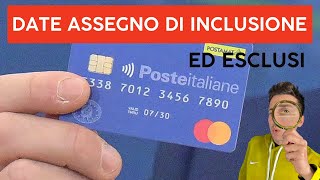 Date ASSEGNO di INCLUSIONE  pagamenti gennaio 2024 ed esclusi [upl. by Effy]