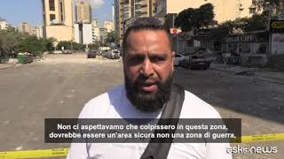 Lattacco di Israele nel centro di Beirut residenti quotAbbiamo pauraquot [upl. by Anstice]