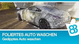 Foliertes oder gedipptes Auto richtig waschen putzen und reinigen  Matten Autolack reinigen waschen [upl. by Ayotak]