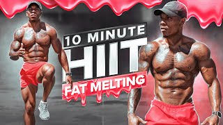 INTENSE 10 MINUTE FAT MELTING HIIT CARDIO WORKOUT 10 SECOND BREAKS [upl. by Cinderella812]