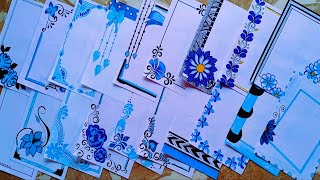 50 BLUE 💙 BORDER DESIGNSPROJECT WORK DESIGNSCORNER AND SIDE BORDER DESIGNSBORDER Poojacreation1 [upl. by Boland]