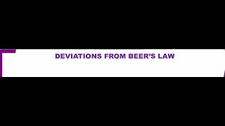 Deviation from BeerLambert Law [upl. by Ahsilif]