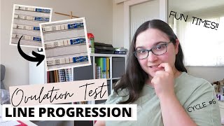 OPK Line Progression Cycle 6  Long lh surge and Multiple Positive tests  TTC Baby 3 Cycle 6 [upl. by Ragen]