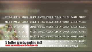 5 letter words ending in X [upl. by Ddahc]