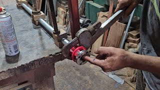 como fazer rosca no tubo galvanizado para grampo sargento pipe clamp 34 [upl. by Neelear]