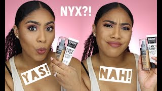 NYX CANT STOP WONT STOP FOUNDATION REVIEW  WEAR TEST FOR OILY SKIN [upl. by Schonfeld138]