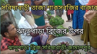 সরিষাবাড়ী তাজা শাকসবজি বাজার  ঝালুপাড়া ব্রিজ  Sarishabari Jamalpur [upl. by Amoakuh]