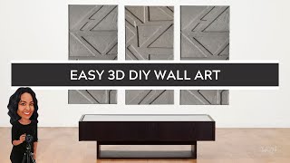 DIY 3D Textured Wall Art  So EASY To Make [upl. by Bor]