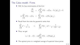 The NewKeynesian Model Part 3 Calvo Pricing and Microfounded Phillips Curve [upl. by Notnelc936]