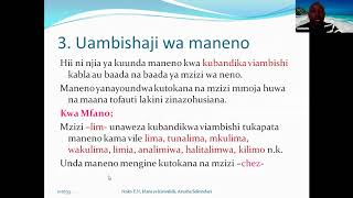 Kiswahili Kidato cha Nne Mada Uundaji wa Maneno [upl. by Ernaline]