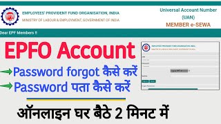 EPF Account password forgot kaise kare  How to forget password  epfo account digidisha [upl. by Ghiselin440]