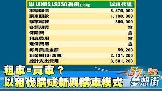 租車買車？ 以租代購成新興購車模式《夢想街57號精華》20180328 [upl. by Asinla]